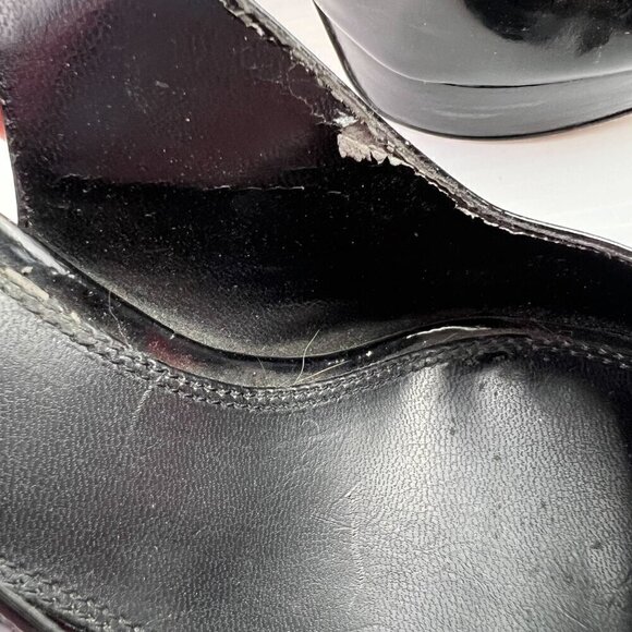 Enzo Angiolini Eastarlite Peep Toe High Heels Pumps Size 7.5 Black Patent - Picture 6 of 14